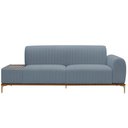 Ver imagem 3 de Sofá Molino 3 Lugares 210cm C/mesa Auxiliar Direito Pés Ouro.f Bouclé Azul Claro - Nexta Casa