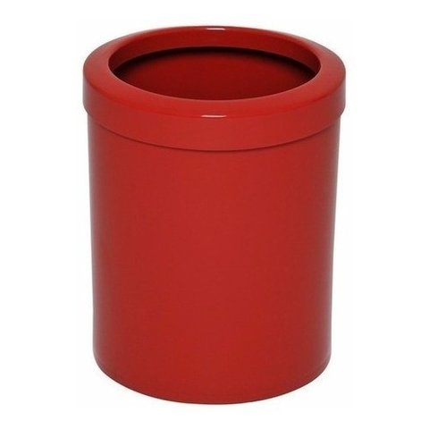 04 Un. Lixeira em Plástico com Aro 12 Litros Home ou Office Cor:vermelho