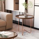 Ver imagem 4 de Mesa Lateral Alamanda Moderna Castanho Bronze Jb Bechara