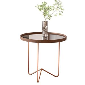 Mesa Lateral Alamanda Moderna Castanho Bronze Jb Bechara
