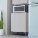 Ver imagem 2 de Balcão / Bancada / Armário Para Microondas Pés Elevados Anti-umidade Prateleira Interna Com Amplo Es