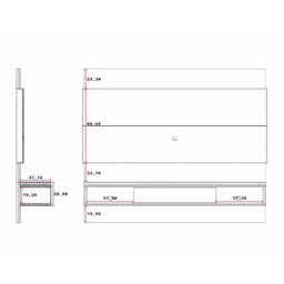 Home Suspenso New Lincoln 2.17m para TV de até 70" Off White Cinamomo Província - 6