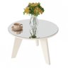 Mesa de Centro Espanha Tampo em Espelho Redonda Off White Artely Móveis - 2