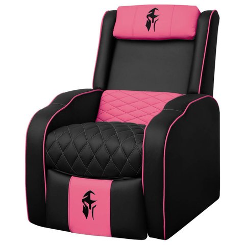 Poltrona Gamer Troia Streammer Reclinável Luxo Resistente até 150kg:corino Preto/pink