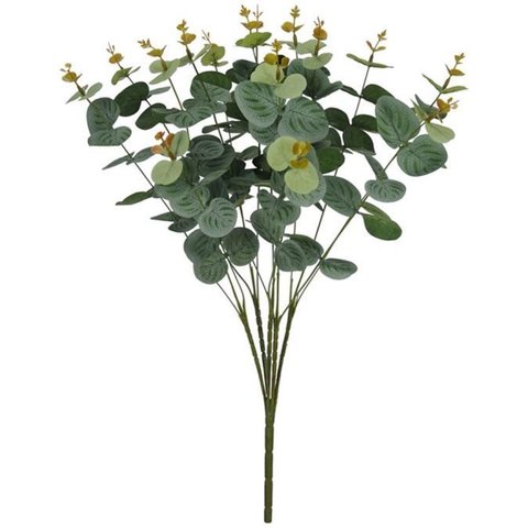 Planta Artificial Folhagem Eucalipto X72 Verde Outono 50cm