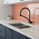 Ver imagem 1 de Torneira Pia Cozinha de Parede Gourmet Arco Flexível 1/4v Preto Fosco