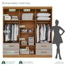 Ver imagem 6 de Guarda-Roupa Casal com Espelho 6 Portas 4 Gavetas Texas Premium Marrom/Cinamomo/Off White