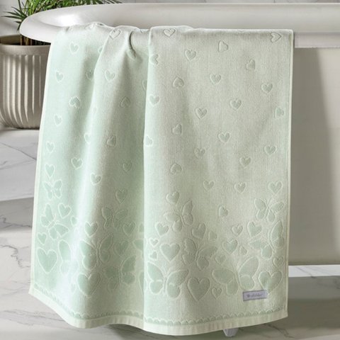 Toalha de Banho 100% Algodão Toque Macio Aveludado Excelente Absorção Dohler Romance - Verde