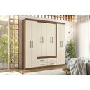 Ver imagem 1 de Guarda Roupa Casal 8 Portas e 4 Gavetas Nápoles Jatoba/areia - Santos Andirá
