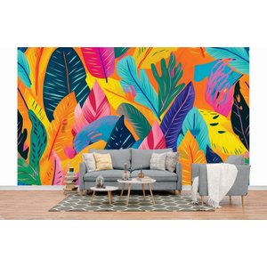 Papel de Parede 3D Painel 4M Folha Bananeira Decorada Jadim Realista Auto Colante Lavável