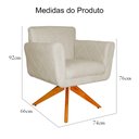 Ver imagem 5 de Poltrona Decorativa Isabela em Tressê Pés Madeira Giratório Suede Bege - Ds Estofados