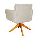 Ver imagem 4 de Poltrona Decorativa Isabela em Tressê Pés Madeira Giratório Suede Bege - Ds Estofados