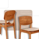 Ver imagem 3 de Mesa 120 Laminado com 4 Cadeiras Malta Gold Moderna Mobília Milano Imbuia Naturale