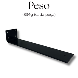 Suporte para Prateleira 30cm Invisível Mão Francesa Aço Resistente Moderno Casa Quarto Cozinha - 5