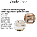 Ver mais imagens de Suporte para Prateleira 30cm Invisível Mão Francesa Aço Resistente Moderno Casa Quarto Cozinha