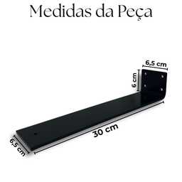 Suporte para Prateleira 30cm Invisível Mão Francesa Aço Resistente Moderno Casa Quarto Cozinha - 2