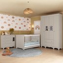 Ver imagem 1 de Quarto de Bebê Completo com Berço Americano 3 em 1 Ternura Multimóveis MP4647 - Off White