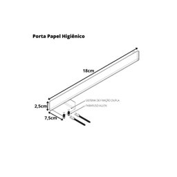 Porta Papel Higiênico Fosco Dupla Fixação Preto F.master - 4