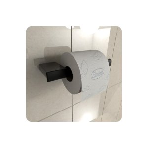 Porta Papel Higiênico Fosco Dupla Fixação Preto F.master