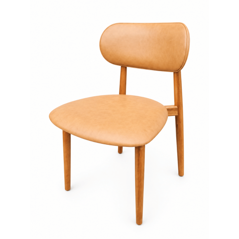 Cadeira com Encosto Anatômico 79cm em Madeira Maciça Cadeira Vitta Courino Marrom Oona Design Mel