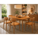 Ver imagem 3 de Cadeira com Encosto Anatômico 79cm em Madeira Maciça Cadeira Vitta Courino Marrom Oona Design Mel