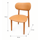 Ver imagem 4 de Cadeira com Encosto Anatômico 79cm em Madeira Maciça Cadeira Vitta Courino Marrom Oona Design Mel