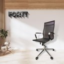 Ver imagem 3 de Cadeira de Escritório Esteirinha Tela Mesh Base Cromada com Rodinha Fortt Salta Preta - Cef04-p