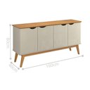 Ver imagem 4 de Buffet Mila 4 Portas MDF 160cm Off White Cinamomo Casah