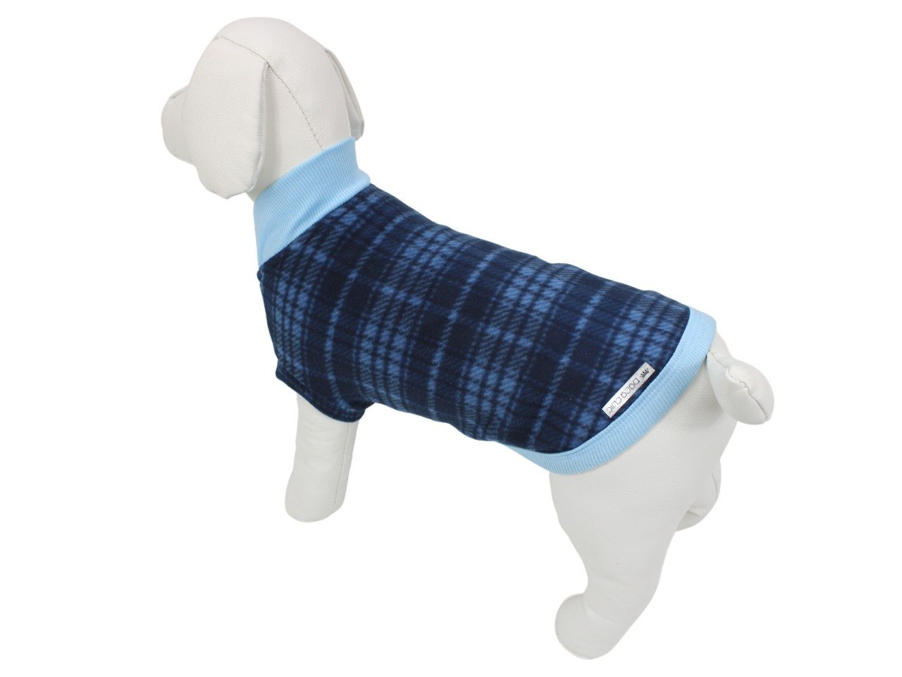 Blusinha Soft Gola Rolê - Xadrez Marinho para Cães - Pp - 2