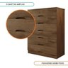 Cômoda para Quarto 6 Gavetas Sevilha Made Marcs Braúna - 2