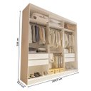 Ver imagem 3 de Closet Casal sem Portas 4 Gavetas Paris Minastex Branco