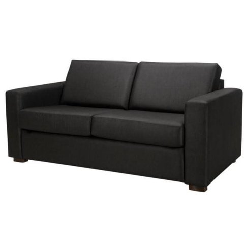 Sofá Cama Amsu Linho Preto Pés Amêndoa 185cm - 62457