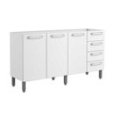 Ver imagem 1 de Balcão de Cozinha Modulado Evidence 7028 3 Portas e 4 Gavetas s/ Tampo Branco - Bertolini