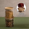Kit 6 Potes de Vidro Empilhável Hermético Tampa Bambu 400ml - 6