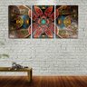 Quadro canvas 45x96 mandala 3d colorida fundo preto - 2