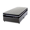 Ver imagem 3 de Conjunto Cama Box Solteirão c/ Molas Ensacadas Durham Cinza 96x203x60