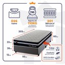 Ver imagem 4 de Conjunto Cama Box Solteirão c/ Molas Ensacadas Durham Cinza 96x203x60