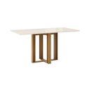 Ver imagem 2 de Mesa de Jantar 6 Lugares 160cm Tampo MDF e Vidro Canto Reto Manu
