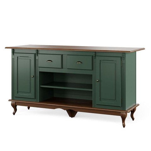 Bancada de Cozinha Hannover 2 Portas 2 Gavetas MDF 176cm Verde Musgo