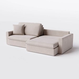 Sofá Cama Bélgica Retrátil e Reclínável 1,90m em Linho Aston Cinza Amarronzado - Home Mobily