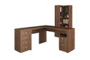 Ver imagem 1 de Escritório com Mesa para Computador e Armário Canto Nogal - Fdecor