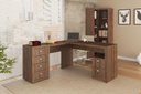 Ver imagem 5 de Escritório com Mesa para Computador e Armário Canto Nogal - Fdecor