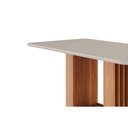 Ver imagem 4 de Mesa de Sala Jantar Ariela c/ Tampo Madeirado Vidro 180x90cm Cinamomo/Off White - Cimol