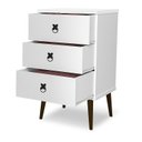 Ver imagem 2 de Mesa de Cabeceira Madri Retrô com Pé Palito 3 Gavetas Branco