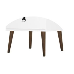Mesa de Cabeceira Madri Retrô com Pé Palito 3 Gavetas Branco - 5