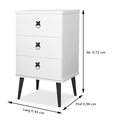 Ver imagem 6 de Mesa de Cabeceira Madri Retrô com Pé Palito 3 Gavetas Branco