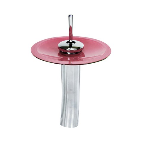 TORNEIRA MONOCOMANDO DE VIDRO REDONDA ALTA ROSA