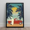Quadro de Decoração Quarto Descolado Carro Praia e Surf - 2