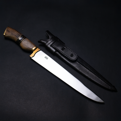 Faca Ponta Fina Tradicional Cabo em Madeira com Resina – Linha Conceito:8'' (20cm)