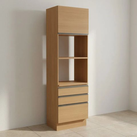 Armário Torre Quente 2 Nichos com Rodapé 3 Gavetas 70cm Maxxi Kappesberg